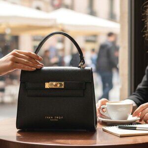 Naya Black Italian Leather Handbag for Women – Luxury Designer Shoulder